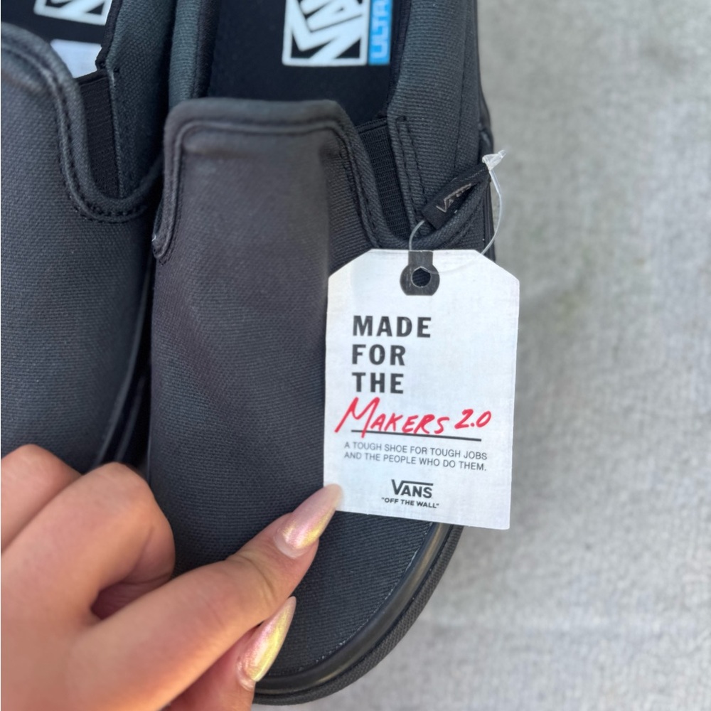Vans Black Canvas Slip-Ons - Picture 5 of 7